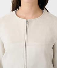 F1JDD32190 MK MICHEL KLEIN(小さいサイズ)(メゾン ドゥ サンク) 【小さいサイズ】フェイクスウェードショートブルゾン/洗える ベージュ