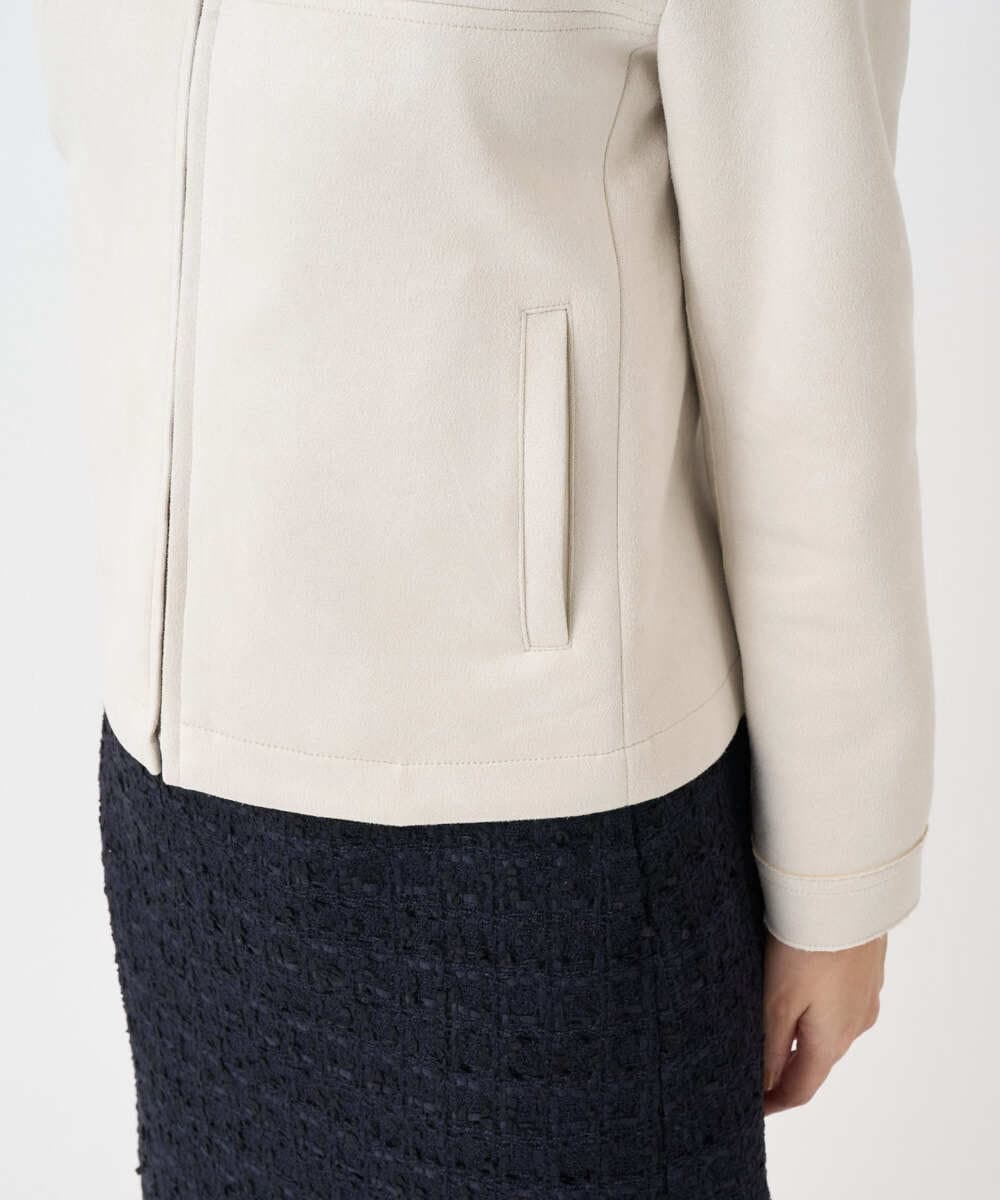 F1JDD32190 MK MICHEL KLEIN(小さいサイズ)(メゾン ドゥ サンク) 【小さいサイズ】フェイクスウェードショートブルゾン/洗える ベージュ