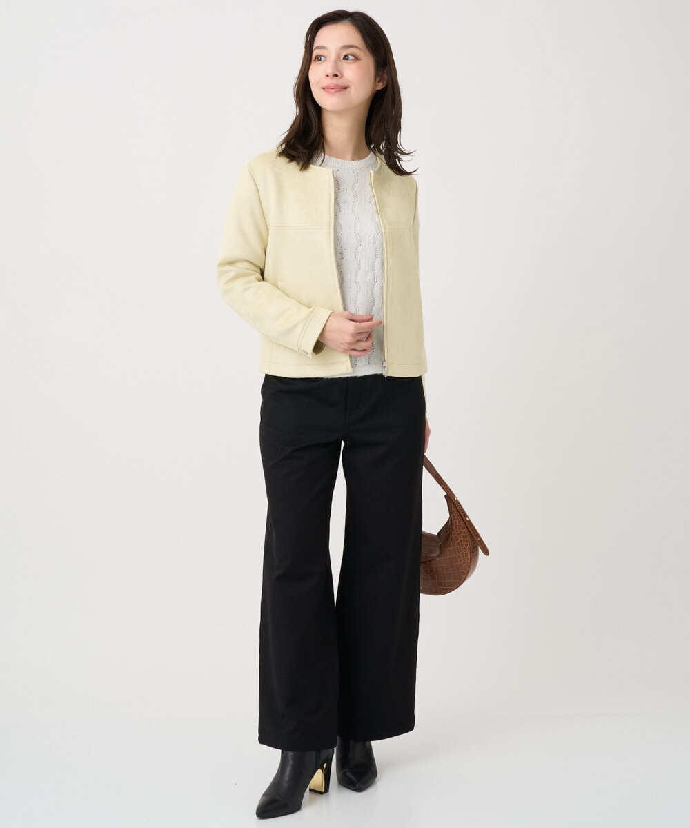 F1JDD32190 MK MICHEL KLEIN(小さいサイズ)(メゾン ドゥ サンク) 【小さいサイズ】フェイクスウェードショートブルゾン/洗える ベージュ