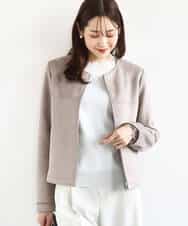 F1JDD32190 MK MICHEL KLEIN(小さいサイズ)(メゾン ドゥ サンク) 【小さいサイズ】フェイクスウェードショートブルゾン/洗える ベージュ