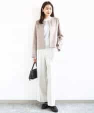 F1JDD32190 MK MICHEL KLEIN(小さいサイズ)(メゾン ドゥ サンク) 【小さいサイズ】フェイクスウェードショートブルゾン/洗える ベージュ