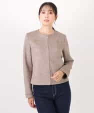 F1JDD32190 MK MICHEL KLEIN(小さいサイズ)(メゾン ドゥ サンク) 【小さいサイズ】フェイクスウェードショートブルゾン/洗える ベージュ