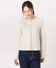 F1JDD32190 MK MICHEL KLEIN(小さいサイズ)(メゾン ドゥ サンク) 【小さいサイズ】フェイクスウェードショートブルゾン/洗える ベージュ