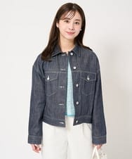 F1JFA25230 MK MICHEL KLEIN(小さいサイズ)(メゾン ドゥ サンク) 【小さいサイズ】デニムライクジャケット ネイビー