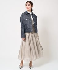 F1JFA25230 MK MICHEL KLEIN(小さいサイズ)(メゾン ドゥ サンク) 【小さいサイズ】デニムライクジャケット ネイビー