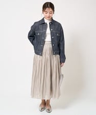F1JFA25230 MK MICHEL KLEIN(小さいサイズ)(メゾン ドゥ サンク) 【小さいサイズ】デニムライクジャケット ネイビー