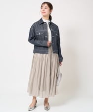 F1JFA25230 MK MICHEL KLEIN(小さいサイズ)(メゾン ドゥ サンク) 【小さいサイズ】デニムライクジャケット ネイビー
