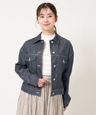 F1JFA25230 MK MICHEL KLEIN(小さいサイズ)(メゾン ドゥ サンク) 【小さいサイズ】デニムライクジャケット ネイビー