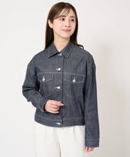F1JFA25230 MK MICHEL KLEIN(小さいサイズ)(メゾン ドゥ サンク) 【小さいサイズ】デニムライクジャケット ネイビー