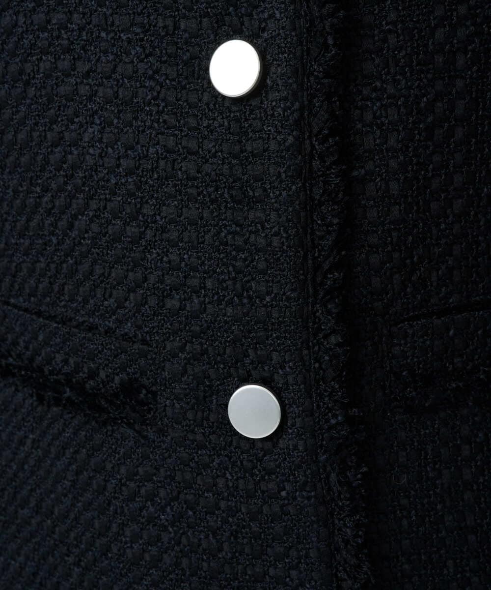 F1JFD02220 MK MICHEL KLEIN(小さいサイズ)(メゾン ドゥ サンク) 【小さいサイズ】ツイードジレ/洗える ライトブルー