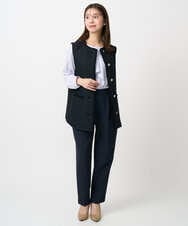 F1JFD02220 MK MICHEL KLEIN(小さいサイズ)(メゾン ドゥ サンク) 【小さいサイズ】ツイードジレ/洗える ライトブルー