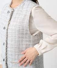 F1JFD02220 MK MICHEL KLEIN(小さいサイズ)(メゾン ドゥ サンク) 【小さいサイズ】ツイードジレ/洗える ライトブルー