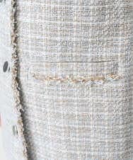 F1JFD02220 MK MICHEL KLEIN(小さいサイズ)(メゾン ドゥ サンク) 【小さいサイズ】ツイードジレ/洗える ライトブルー