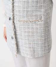 F1JFD02220 MK MICHEL KLEIN(小さいサイズ)(メゾン ドゥ サンク) 【小さいサイズ】ツイードジレ/洗える ライトブルー