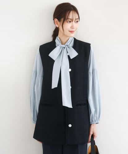 F1JFD02220 MK MICHEL KLEIN(小さいサイズ) 【小さいサイズ】ツイードジレ/洗える