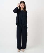 F1JFD13200 MK MICHEL KLEIN(小さいサイズ)(メゾン ドゥ サンク) 【小さいサイズ】ギャザーデザイン ジップアップブルゾン/撥水/防シワ/洗える ライトグレー