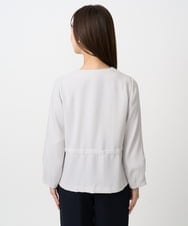 F1JFD13200 MK MICHEL KLEIN(小さいサイズ)(メゾン ドゥ サンク) 【小さいサイズ】ギャザーデザイン ジップアップブルゾン/撥水/防シワ/洗える ライトグレー