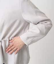 F1JFD13200 MK MICHEL KLEIN(小さいサイズ)(メゾン ドゥ サンク) 【小さいサイズ】ギャザーデザイン ジップアップブルゾン/撥水/防シワ/洗える ライトグレー