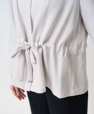 F1JFD13200 MK MICHEL KLEIN(小さいサイズ)(メゾン ドゥ サンク) 【小さいサイズ】ギャザーデザイン ジップアップブルゾン/撥水/防シワ/洗える ライトグレー