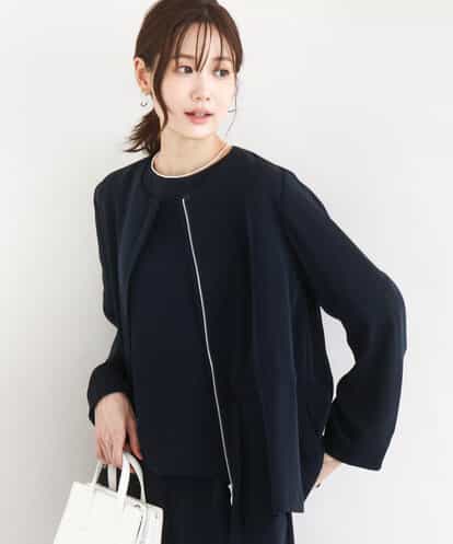 F1JFD13200  【小さいサイズ】ギャザーデザイン ジップアップブルゾン/撥水/防シワ/洗える