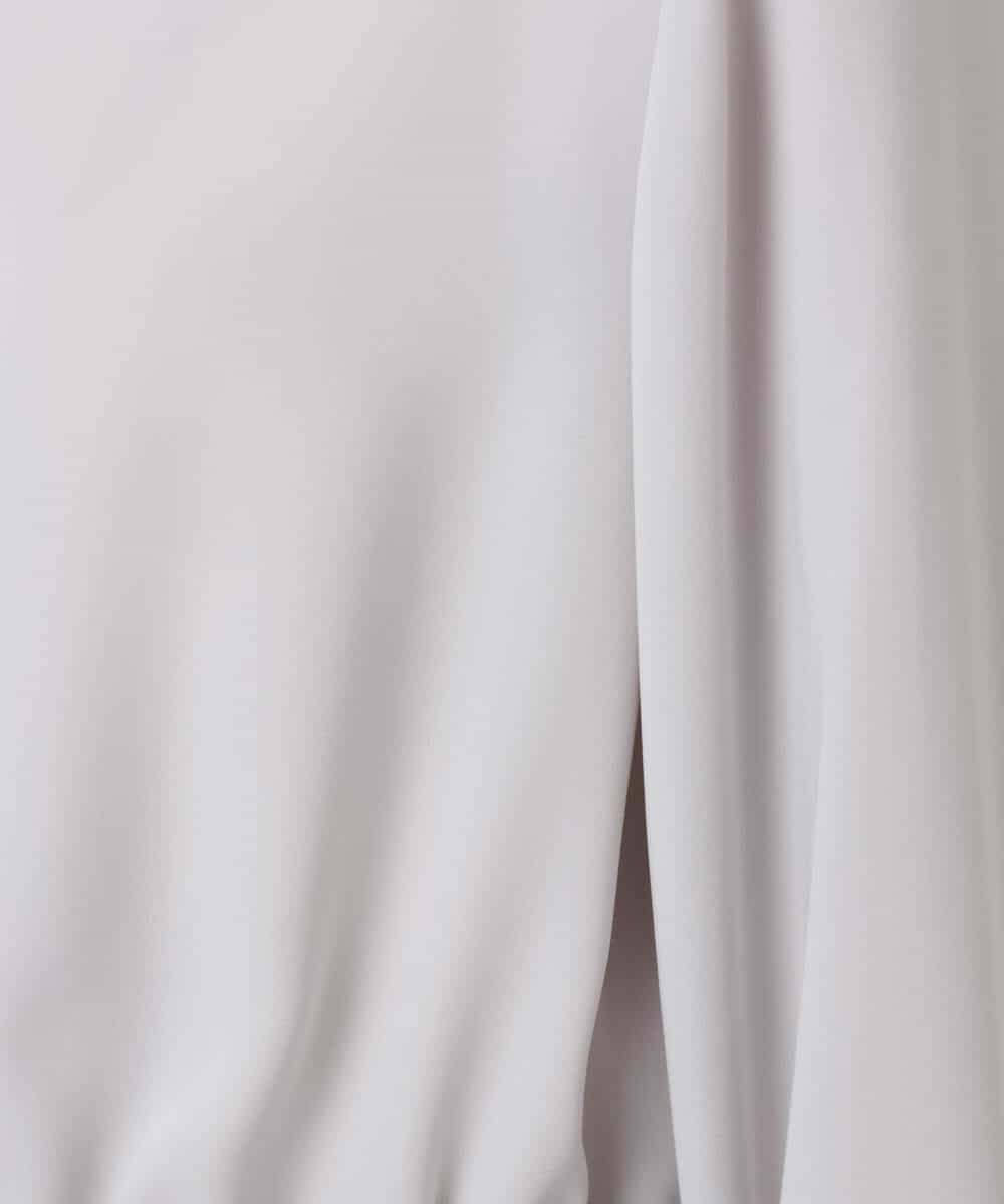 F1JFD13200 MK MICHEL KLEIN(小さいサイズ)(メゾン ドゥ サンク) 【小さいサイズ】ギャザーデザイン ジップアップブルゾン/撥水/防シワ/洗える ライトグレー