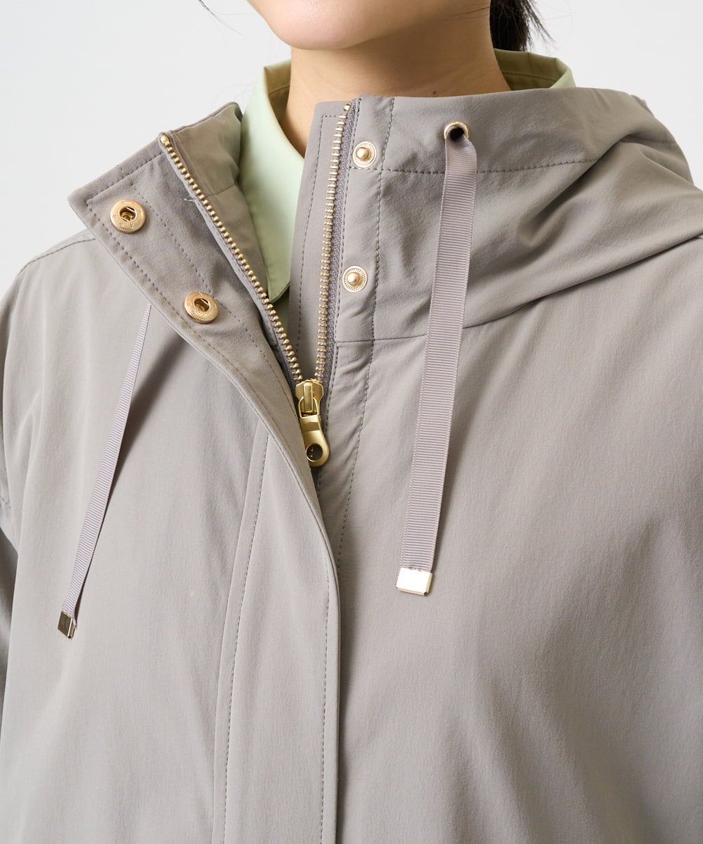 F1JFD14240 MK MICHEL KLEIN(小さいサイズ)(メゾン ドゥ サンク) 【小さいサイズ】ストレッチマウンテンパーカー/撥水加工/洗える モカ