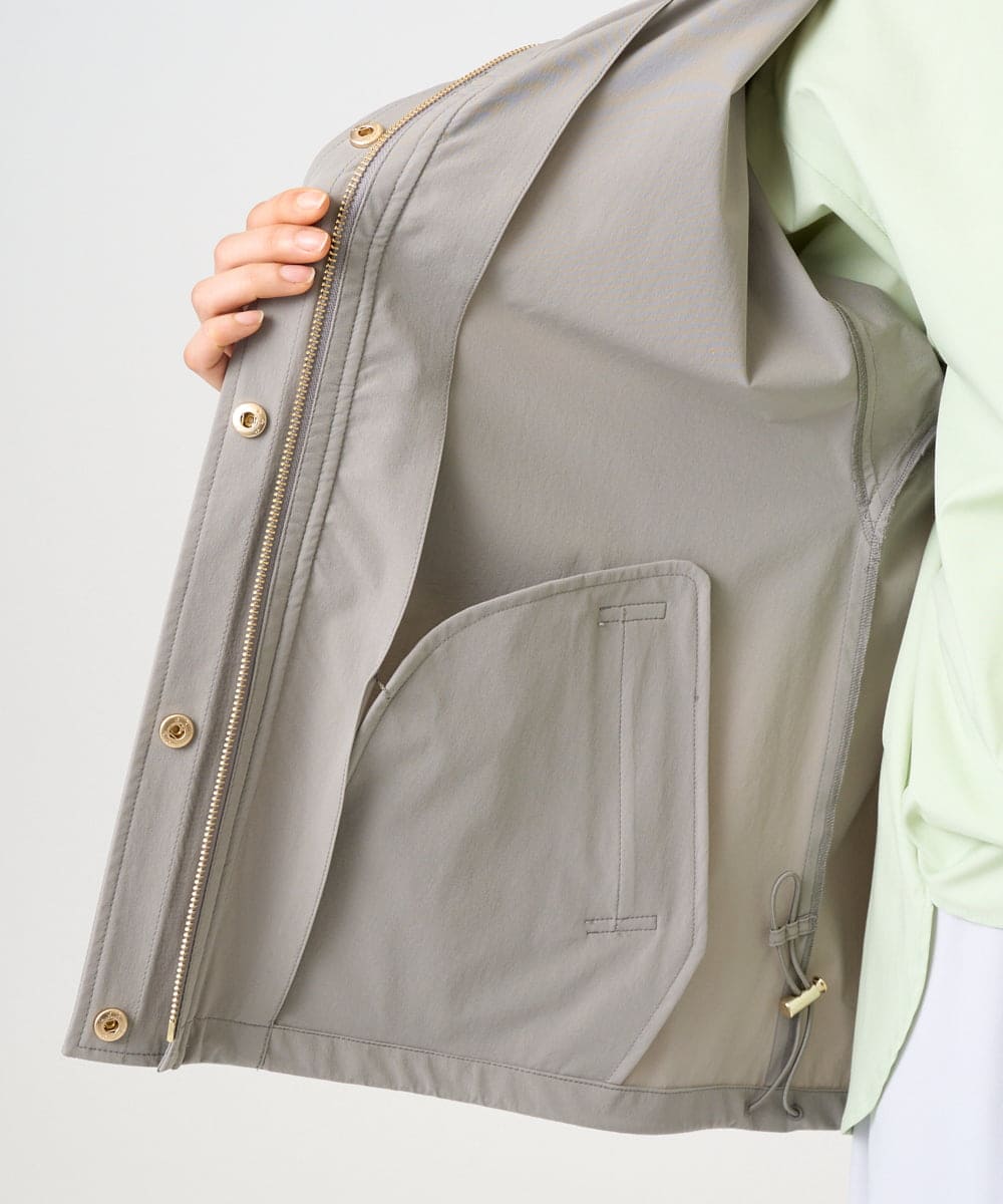 F1JFD14240 MK MICHEL KLEIN(小さいサイズ)(メゾン ドゥ サンク) 【小さいサイズ】ストレッチマウンテンパーカー/撥水加工/洗える モカ