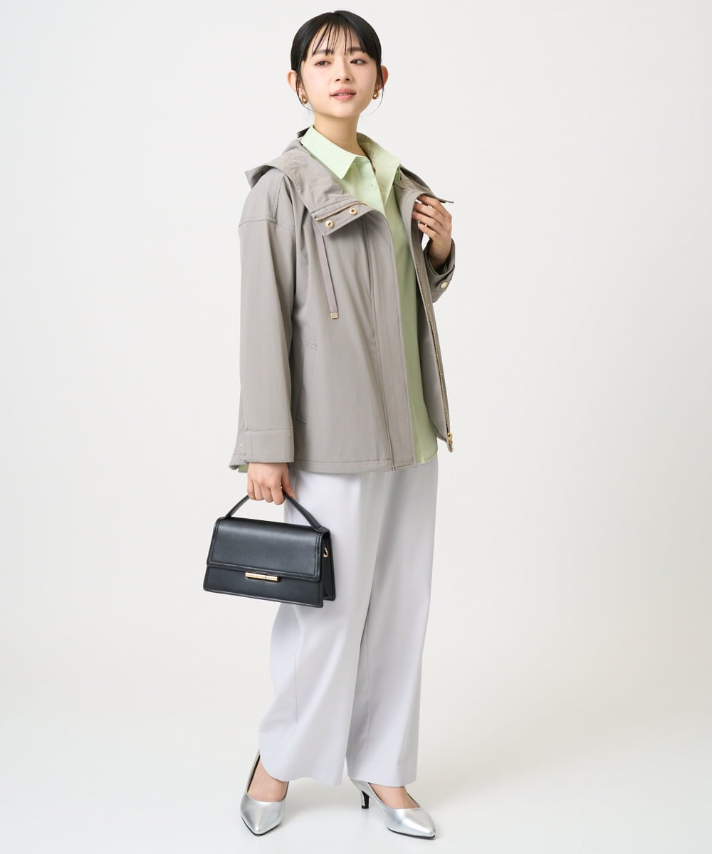 F1JFD14240 MK MICHEL KLEIN(小さいサイズ)(メゾン ドゥ サンク) 【小さいサイズ】ストレッチマウンテンパーカー/撥水加工/洗える モカ