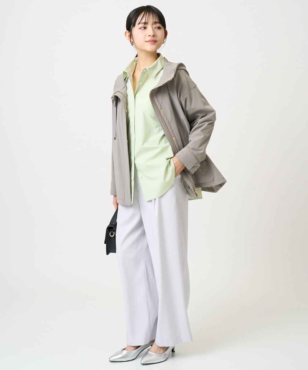 F1JFD14240 MK MICHEL KLEIN(小さいサイズ)(メゾン ドゥ サンク) 【小さいサイズ】ストレッチマウンテンパーカー/撥水加工/洗える モカ