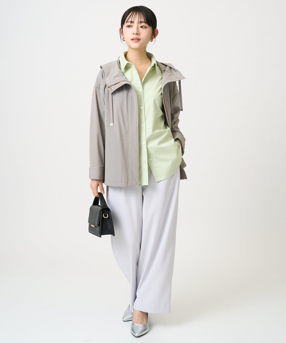 F1JFD14240 MK MICHEL KLEIN(小さいサイズ)(メゾン ドゥ サンク) 【小さいサイズ】ストレッチマウンテンパーカー/撥水加工/洗える モカ