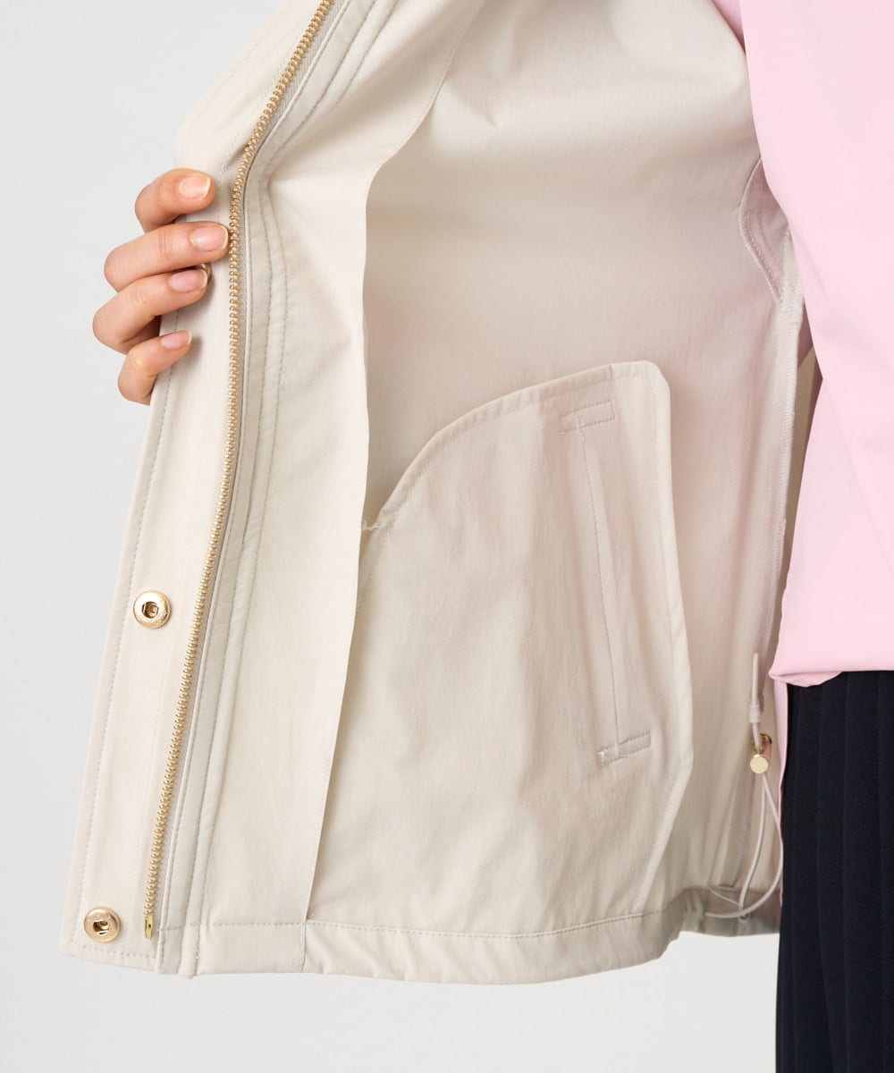 F1JFD14240 MK MICHEL KLEIN(小さいサイズ)(メゾン ドゥ サンク) 【小さいサイズ】ストレッチマウンテンパーカー/撥水加工/洗える モカ