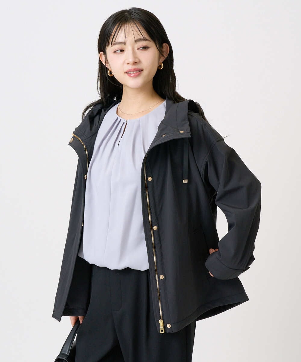 F1JFD14240 MK MICHEL KLEIN(小さいサイズ)(メゾン ドゥ サンク) 【小さいサイズ】ストレッチマウンテンパーカー/撥水加工/洗える モカ