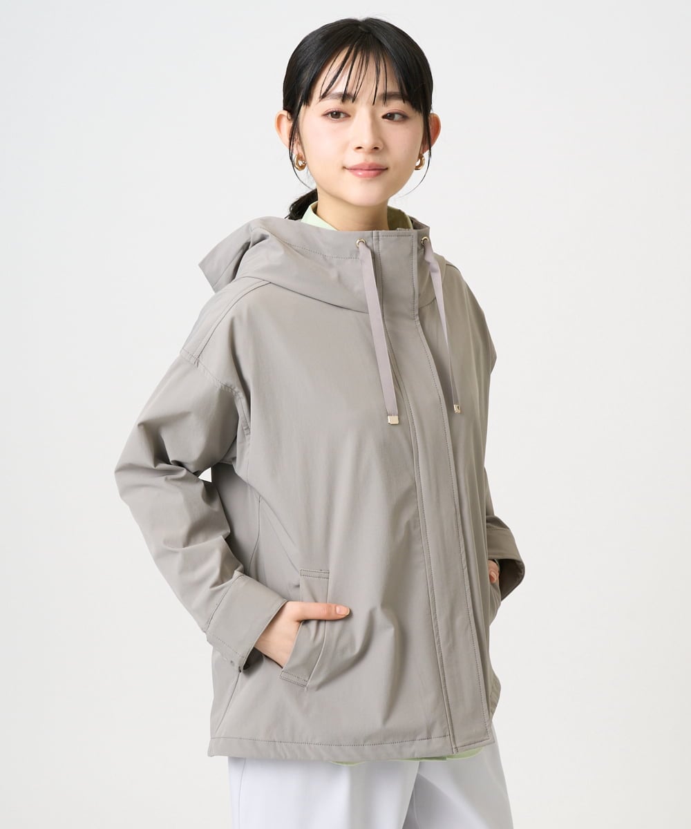 F1JFD14240 MK MICHEL KLEIN(小さいサイズ)(メゾン ドゥ サンク) 【小さいサイズ】ストレッチマウンテンパーカー/撥水加工/洗える モカ