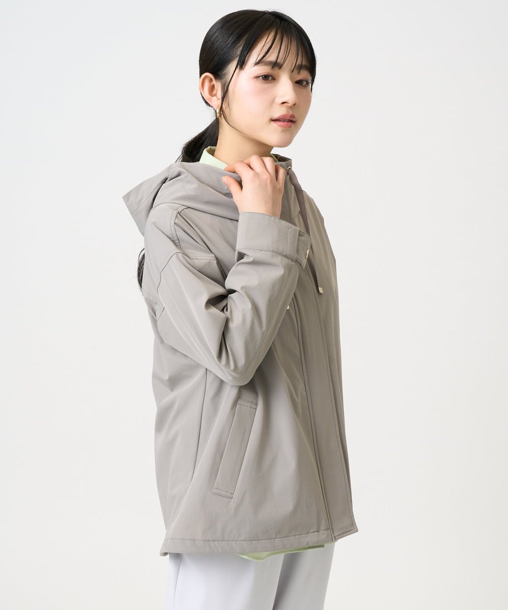 F1JFD14240 MK MICHEL KLEIN(小さいサイズ)(メゾン ドゥ サンク) 【小さいサイズ】ストレッチマウンテンパーカー/撥水加工/洗える モカ