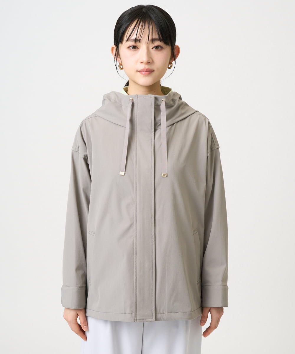 F1JFD14240 MK MICHEL KLEIN(小さいサイズ)(メゾン ドゥ サンク) 【小さいサイズ】ストレッチマウンテンパーカー/撥水加工/洗える モカ