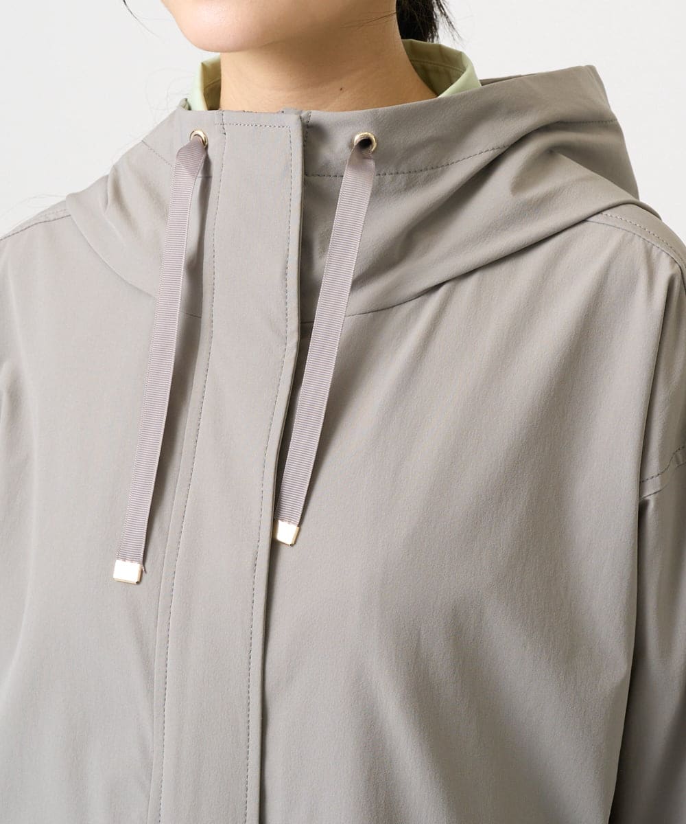 F1JFD14240 MK MICHEL KLEIN(小さいサイズ)(メゾン ドゥ サンク) 【小さいサイズ】ストレッチマウンテンパーカー/撥水加工/洗える モカ