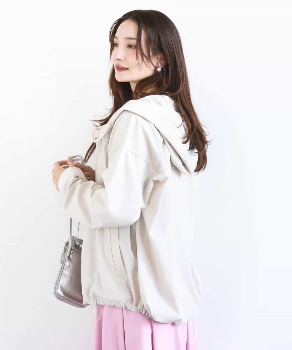 F1JFD14240 MK MICHEL KLEIN(小さいサイズ)(メゾン ドゥ サンク) 【小さいサイズ】ストレッチマウンテンパーカー/撥水加工/洗える ベージュ