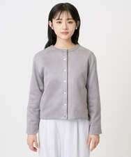 F1JFD21180 MK MICHEL KLEIN(小さいサイズ)(メゾン ドゥ サンク) 【小さいサイズ】フェイクスウェード ドット釦ジャケット/洗える アイボリー