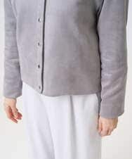 F1JFD21180 MK MICHEL KLEIN(小さいサイズ)(メゾン ドゥ サンク) 【小さいサイズ】フェイクスウェード ドット釦ジャケット/洗える アイボリー