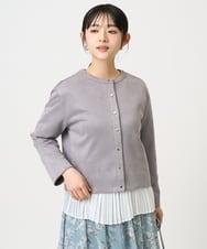 F1JFD21180 MK MICHEL KLEIN(小さいサイズ)(メゾン ドゥ サンク) 【小さいサイズ】フェイクスウェード ドット釦ジャケット/洗える アイボリー