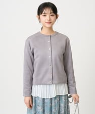 F1JFD21180 MK MICHEL KLEIN(小さいサイズ)(メゾン ドゥ サンク) 【小さいサイズ】フェイクスウェード ドット釦ジャケット/洗える アイボリー