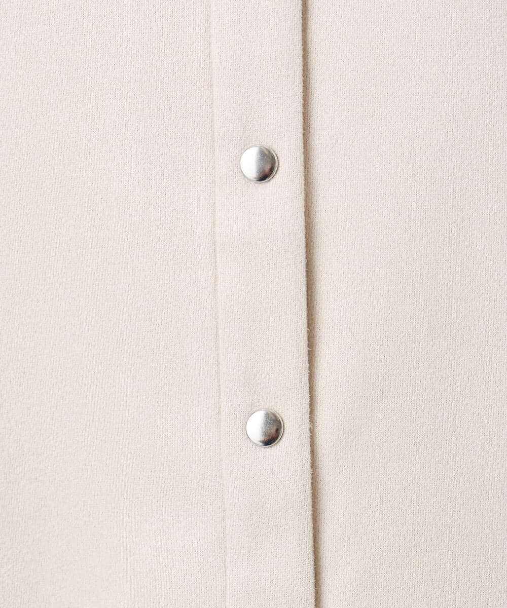 F1JFD21180 MK MICHEL KLEIN(小さいサイズ)(メゾン ドゥ サンク) 【小さいサイズ】フェイクスウェード ドット釦ジャケット/洗える アイボリー