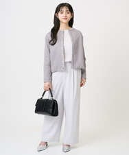 F1JFD21180 MK MICHEL KLEIN(小さいサイズ)(メゾン ドゥ サンク) 【小さいサイズ】フェイクスウェード ドット釦ジャケット/洗える アイボリー