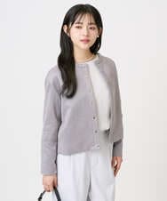 F1JFD21180 MK MICHEL KLEIN(小さいサイズ)(メゾン ドゥ サンク) 【小さいサイズ】フェイクスウェード ドット釦ジャケット/洗える アイボリー