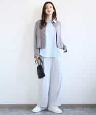 F1JFD21180 MK MICHEL KLEIN(小さいサイズ)(メゾン ドゥ サンク) 【小さいサイズ】フェイクスウェード ドット釦ジャケット/洗える アイボリー