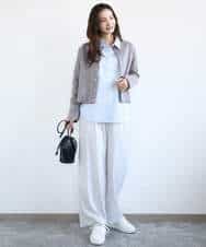 F1JFD21180 MK MICHEL KLEIN(小さいサイズ)(メゾン ドゥ サンク) 【小さいサイズ】フェイクスウェード ドット釦ジャケット/洗える アイボリー