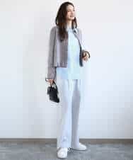 F1JFD21180 MK MICHEL KLEIN(小さいサイズ)(メゾン ドゥ サンク) 【小さいサイズ】フェイクスウェード ドット釦ジャケット/洗える アイボリー