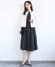 F1JFD21180 MK MICHEL KLEIN(小さいサイズ)(メゾン ドゥ サンク) 【小さいサイズ】フェイクスウェード ドット釦ジャケット/洗える アイボリー