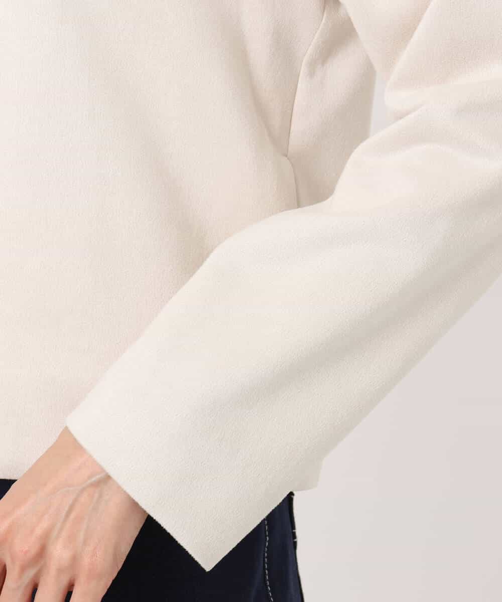 F1JFD21180 MK MICHEL KLEIN(小さいサイズ)(メゾン ドゥ サンク) 【小さいサイズ】フェイクスウェード ドット釦ジャケット/洗える アイボリー