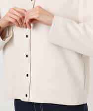 F1JFD21180 MK MICHEL KLEIN(小さいサイズ)(メゾン ドゥ サンク) 【小さいサイズ】フェイクスウェード ドット釦ジャケット/洗える アイボリー